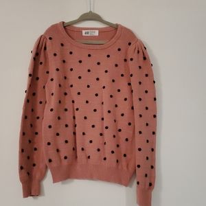 Polka dot long sleeve sweater
